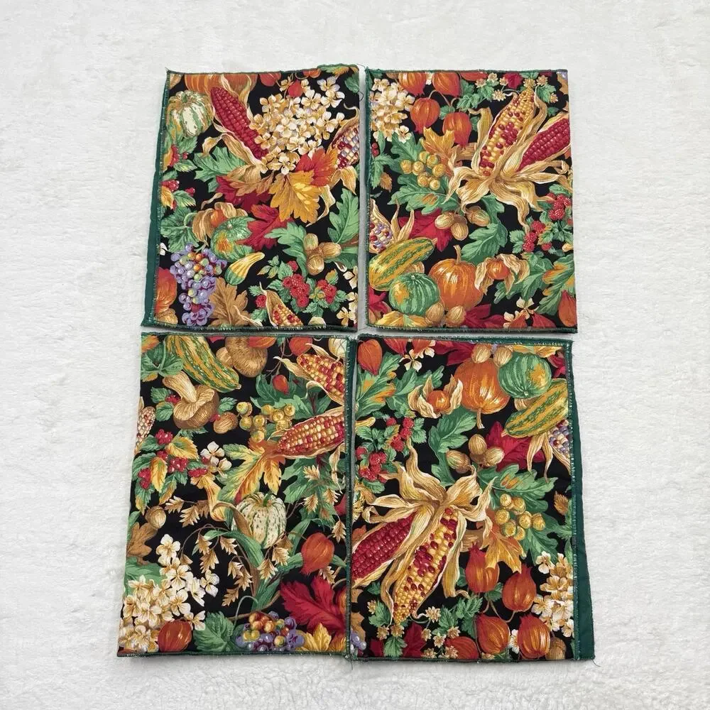 Handmade Fabric Placemats Autumn Harvest Fall Thanksgiving Dining Table Decor